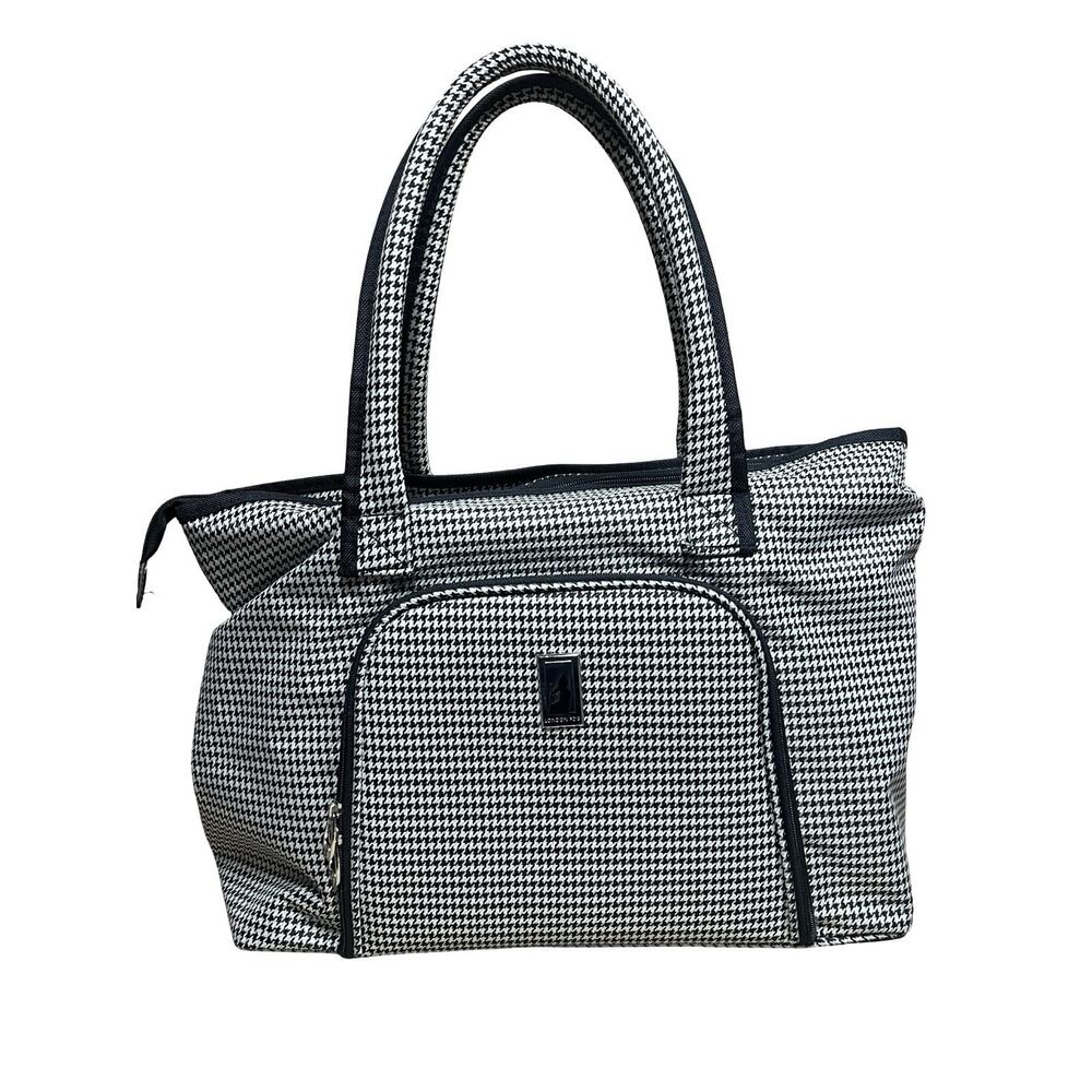 London Fog Stratford II #1380 Black White Houndstooth Travel Bag Luggage